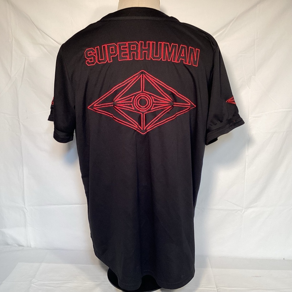 Slander Black Red Festival Superhuman Baseball Jersey Men’s XL